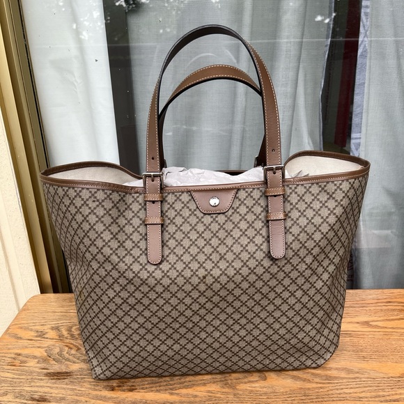 Gucci Brown Diamante Canvas Tote Bag - Picture 1 of 14